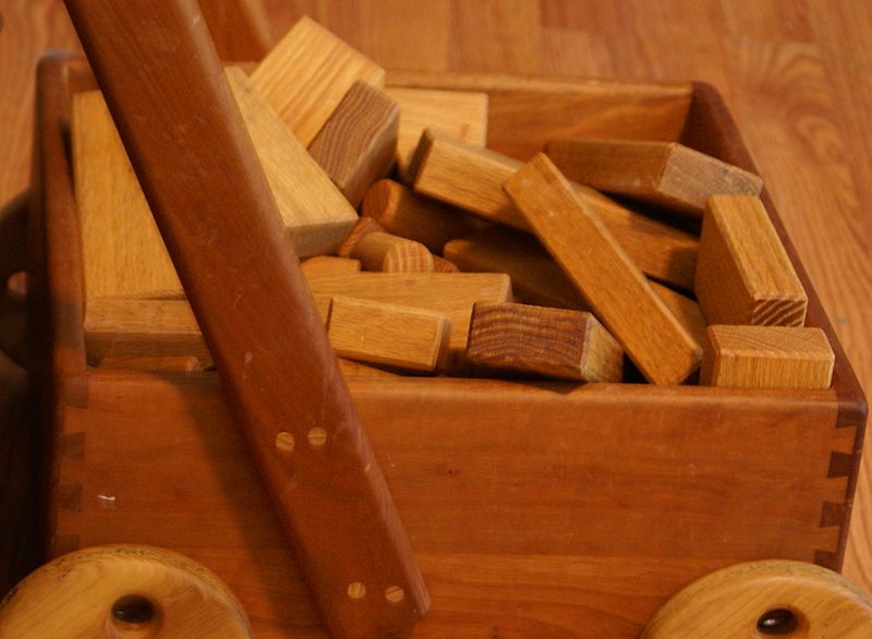 Wooden blocks a lot like the ones I played with as a child.  Photo by Belinda Hankins Miller, Licensed under CC BY 2.0.
